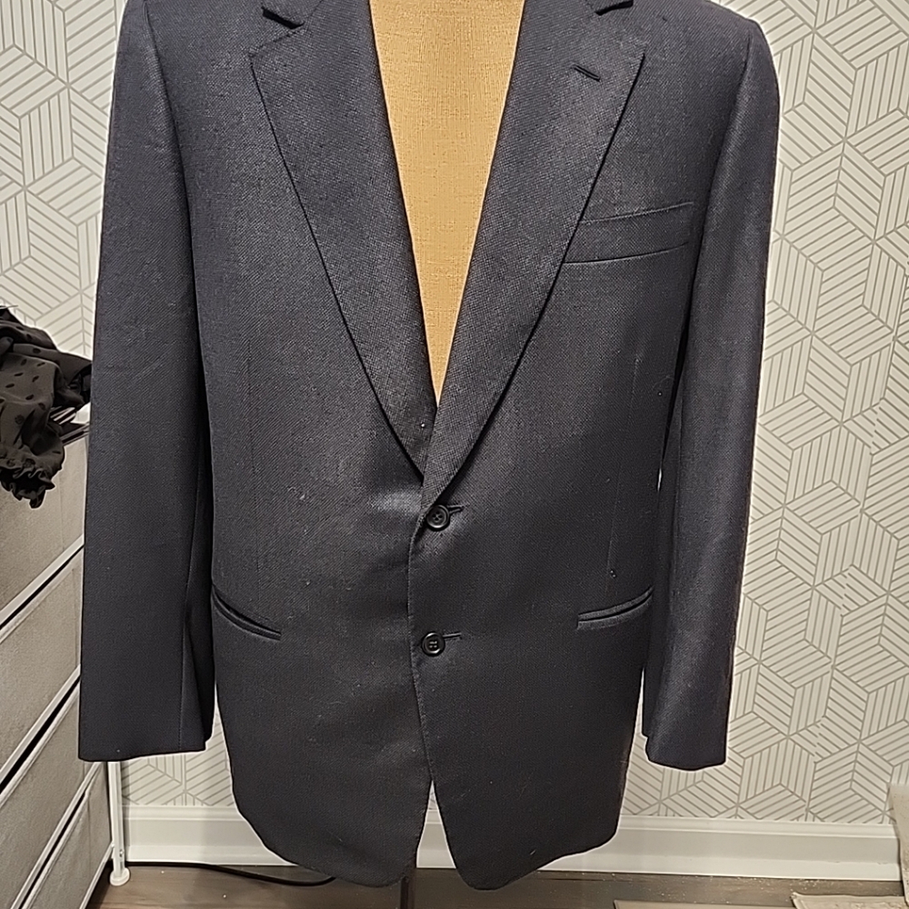 Ermenegildo Zegna Men's Wool and Cashmere Blazer Jacket Sport Coat 38/40 R Navy